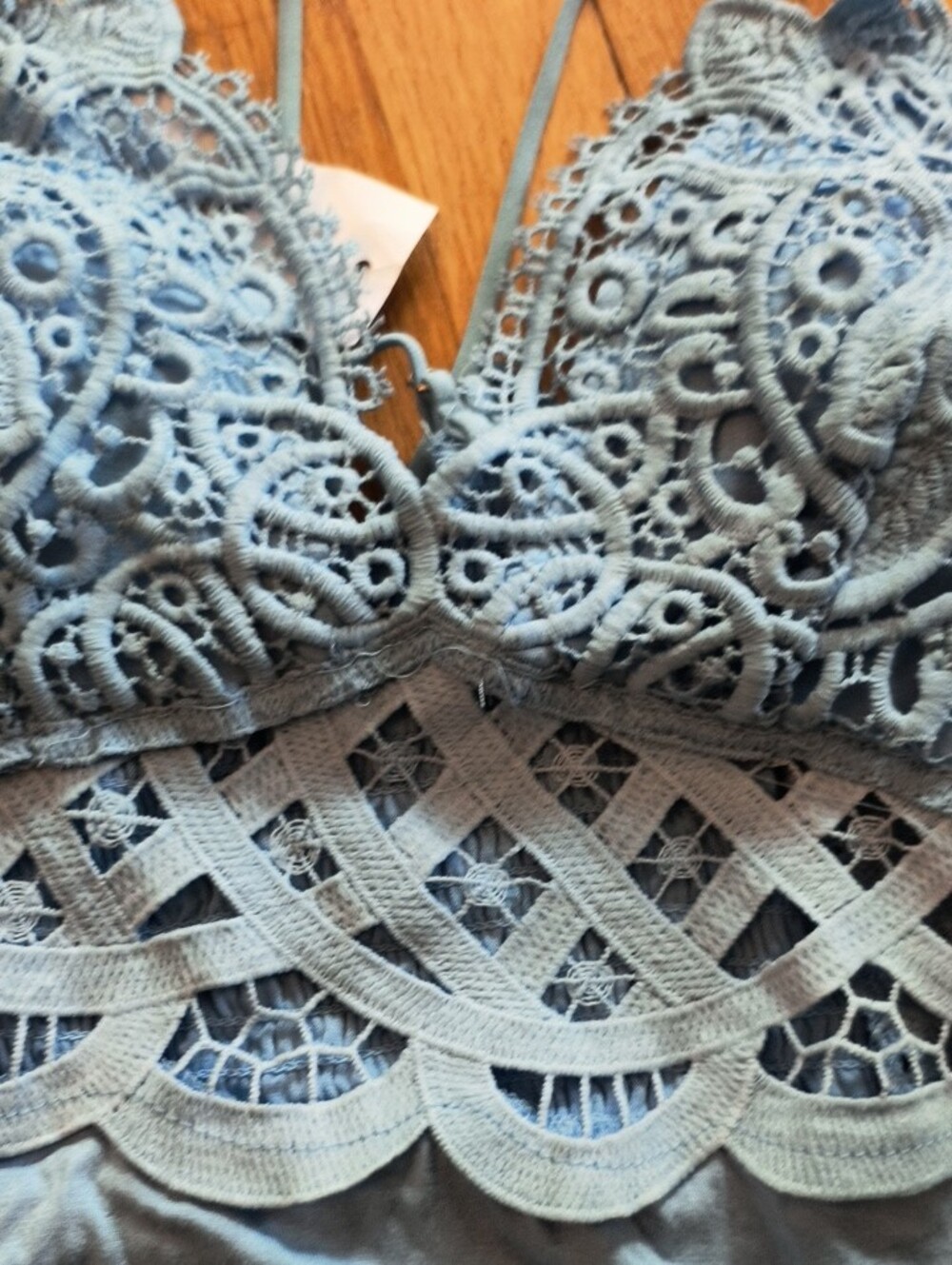 Rue21 Light Blue Lace-Trim  One-Piece Bodysuit - Picture 3 of 10